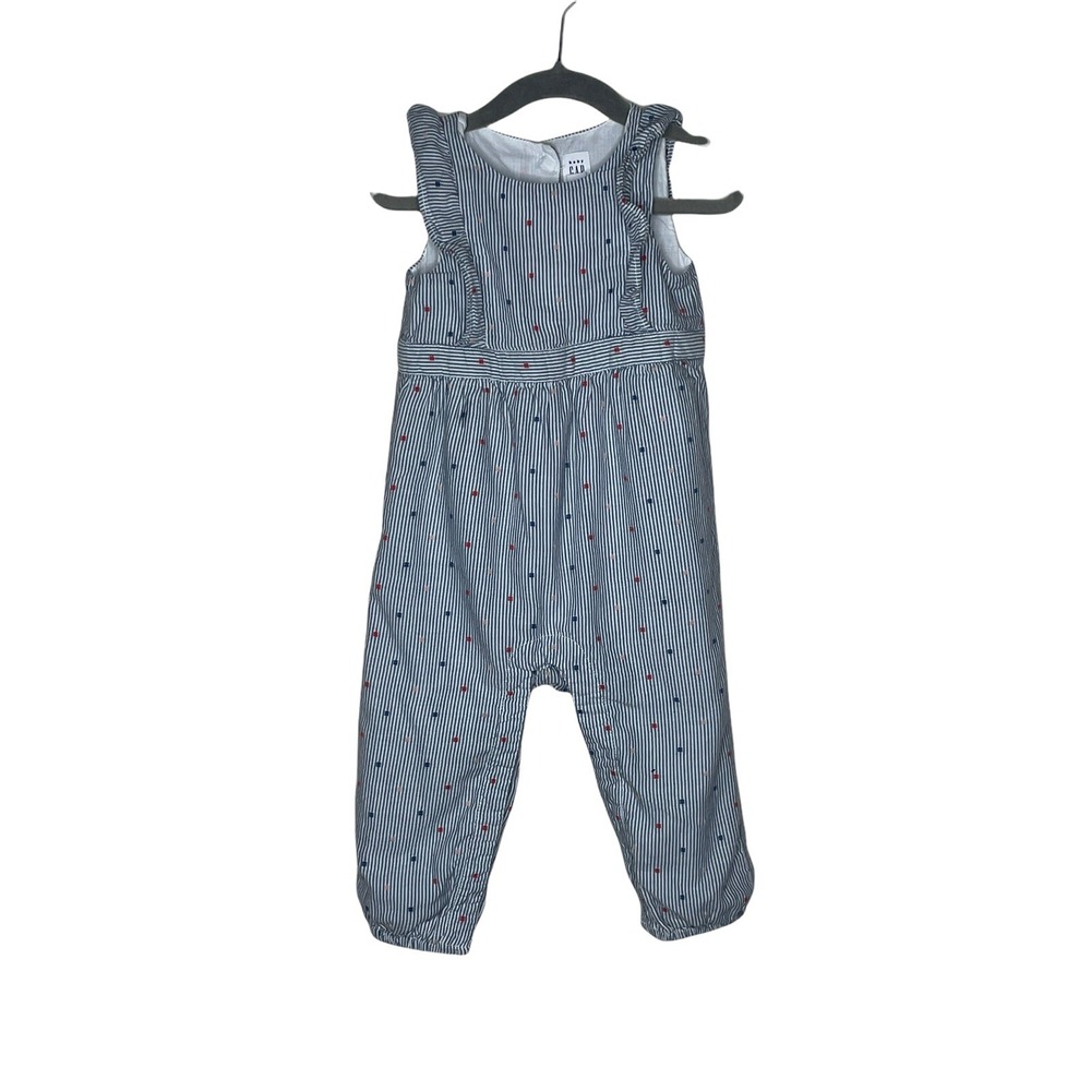 Baby‎ gap 12-18 months romper one piece striped polka dot ruffle sleeves